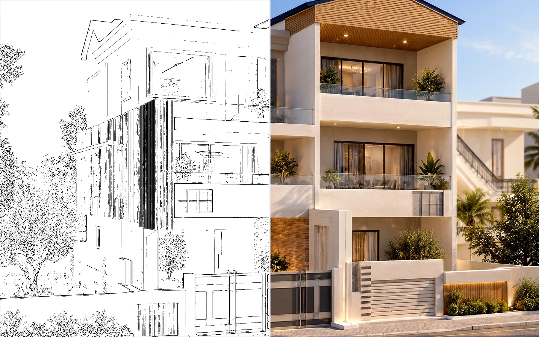 Architectural sketch draft